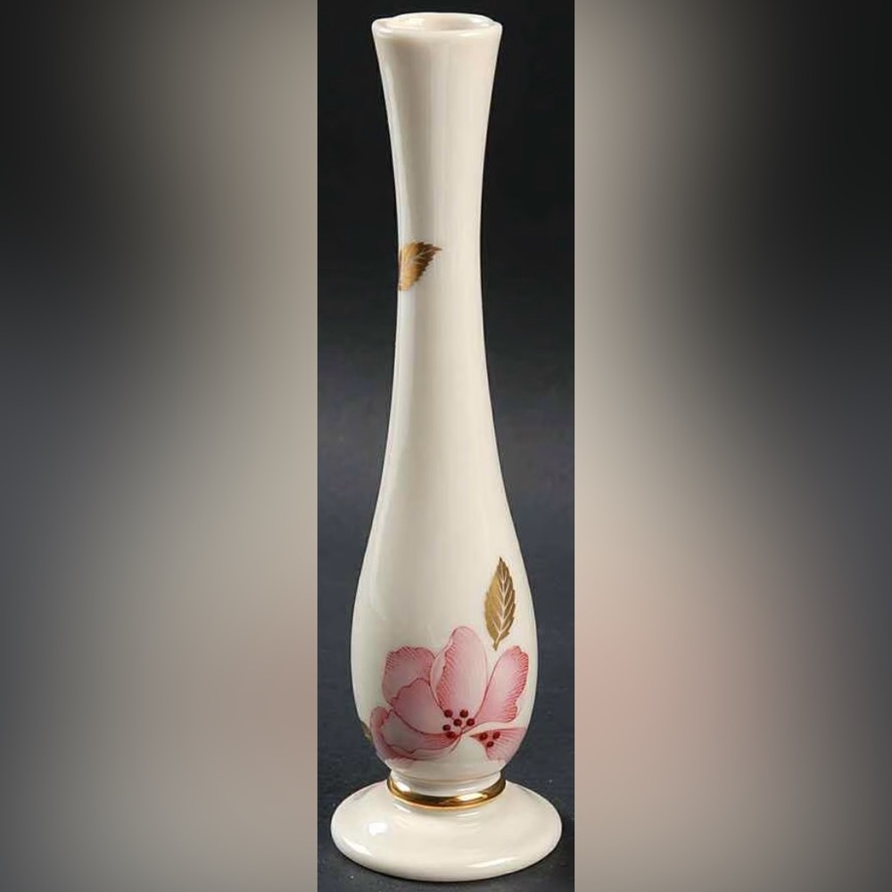 Vintage Lenox Royal Blossom White and Gold flower bud vase decor ceramic
